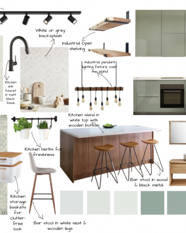 Contemporary blended with industrial styled open kitchen